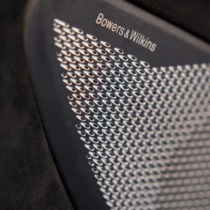 Upclose view of Aston Martin Vantage speaker