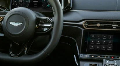 Upclose view of Aston Martin Vantage interior